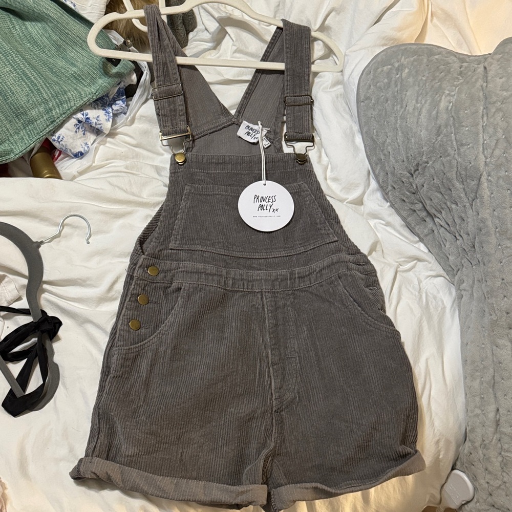 Princess Polly Brown Corduroy Short Overalls